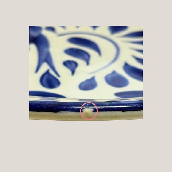 12" Oval Serving Platter Puebla Blue by Anfora (Mexico) - Picture 6 of 9